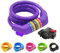 GOLDPOOL Fahrradschloss für Kinder, Zahlen-Code-Kombination-Kabel-Schloss, bunt, 120 cm x ∅12mm Stahlseil ummantelt (Violett)