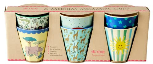 Medium Melamin Becher - Multi - 6er Pack