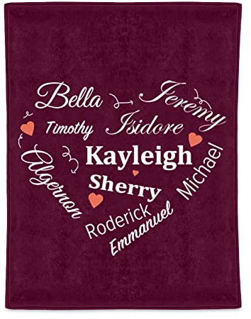 MissChic Personalisierte Decke,Personalisiertes Geschenk,150x200 Kuscheldecke Personalisiert Flauschig,Kuscheldecke mit Namen für Frauen,Damen,Herren,Freundin,Mutter,Schwester