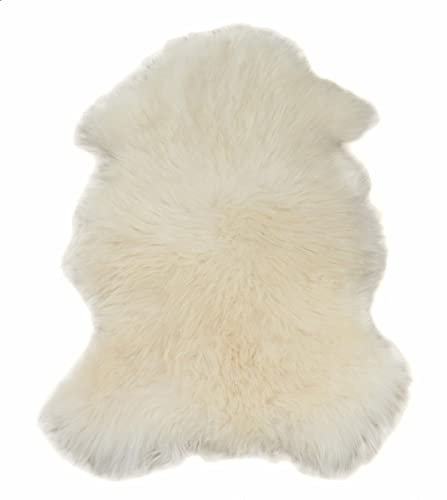 Aves-24 SCHAFFELL Lammfell Naturfell ECHTES 100% Fell 110 bis 120 cm Länge Weiß Weich Teppich