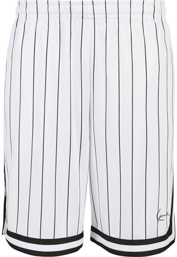 Karl Kani Herren Small Signature Pinstripe Mesh Shorts White, L
