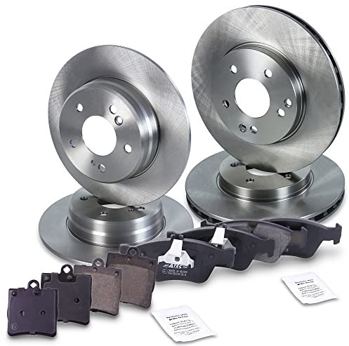ATEC Germany Bremsenset inkl. Bremsscheiben Vorne Ø 288 mm Belüftet + Hinten Ø 278 mm Voll + Bremsbeläge Vorne & Hinten Kompatibel mit MERCEDES C-Klasse (W202)(S202), CLK, E-Klasse, SLK (R170)