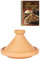 Marocain Tajine pour cuisiner + livre de recettes | Cocotte Aladin non émaillée Ø 35 cm pour 6 à 8 personnes | Avec livre de recettes de cuisine nord africaine | Faitout original en argile fabriqué à