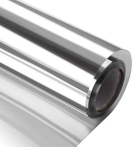 WY8 Window Film Glass Tint Reflective One Way Privacy Window Film, Self- Adhesive Silver Mirror Glass Film - Reflective Window Film, Sun Protection Privacy Window Film, For Home, Office (90 * 200)