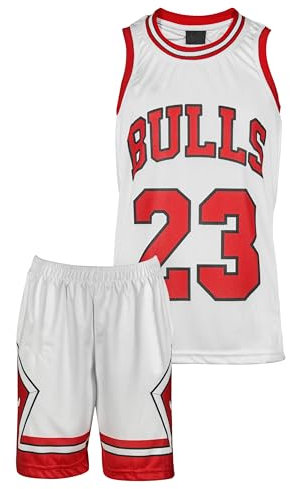 Amdrabola Basketball Kinder Trikot Bausatz, Weiss, Komm mit Shorts Basketballfans (176,Weiss)
