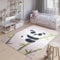 TAPISO Emma Teppich Waschbar bei 30 Grad Rosa Panda Bambus bedruckter Kinderteppich Antirutsch Kinderzimmer Jugendzimmer Modern ÖKO-TEX 160 x 230 cm
