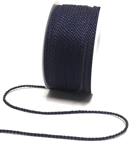 s.dekoda Kordel 50m x 2mm Dunkelblau Drehkordel Dekoband Kordelband Kordelschnur