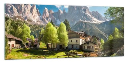 Panorama Bilder auf Glas 100x40cm Glasbild Berge Landschaft Alpen Groß Wanddeko Bild im Glas Schlafzimmer Küche Wandbilder Dekoration Wohnzimmer Modern Wall Decor Wand Kunstdruck Art GAB100x40-5814