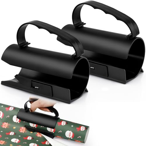 Lot de 2 cutters de papier cadeau portables pour rouleaux de papier cadeau - Pour Noël, Halloween, Thanksgiving, festival