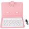 Funda para Teclado, Funda Universal para Tableta Android con Teclado, Teclado Bluetooth Inalámbrico Extraíble para Teléfonos iOS Y Android(Rosa)