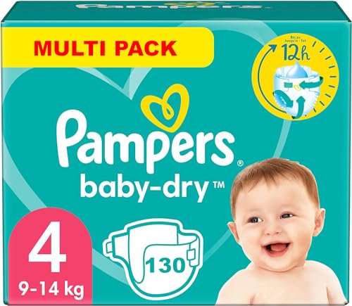 PAMPERS Baby Dry Größe 4, 130 Windeln (9-14 kg)