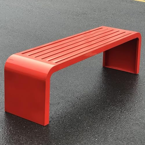 MNBVH Außenbank Mit Stahlrahmen, Wetterfeste Außenbänke, Gartenbänke Aus Metall Für Den Außenbereich, Hochwertige Außensitzbank, Parkbank, Terrassenbank, Gartenbank(Size:55.1x15.8x17.8inch,Color:A)