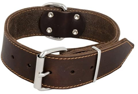 JACK AND VANILLA, großes Hundehalsband, Modell für fettige Haut, braune Farbe, Größe 50 mm x 70 cm