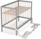 Sämann Baby Beistellbett 60x120 cm - nutzbar von 0 bis 4 Jahre - umbaubar zum Babybett - Gurtsystem & höhenverstellbar für alle Betten - grau/Natur (ohne Matratze, grau/Natur)