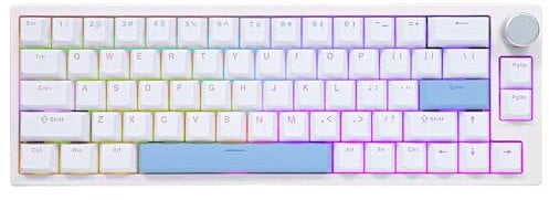 BOYI 66Pro Rapid Trigger Magnetic Switch 65% Mechanical Keyboard,Hall Effect Gasket-Mounted RGB HotSwap Hyper-Fast Adjustable Actuation Wired Compact Gaming Keyboard with Knob (White)