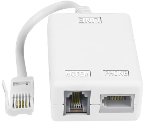 BT Plug to ADSL RJ11 Broadband Internet Microfilter Splitter,BtMale to BT & RJ11 Female Telephone White Socket Splitter Cable for Landline Modem Router WiFi,Sky(1)