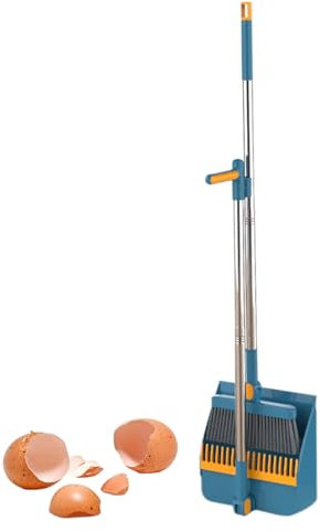 Escoba Plegable para recogedores domésticos - Juego de Escoba y recogedor Juego Combinado de Escoba con recogedor para Limpieza de Dientes | Juego de Escoba y recogedor de pie con Mango Largo, Escoba