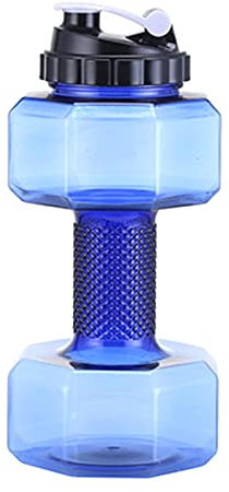 Pleayietoopiatiey Fitness Dumbbells Weight Strong Water Drinks Bottle 2200ml Blue
