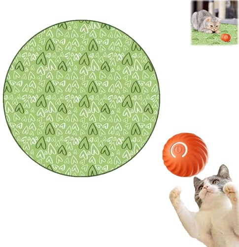 Pfotenjagd Katzenspielzeug, Simuliertes Interaktives Katzenball Gitarre Katzenspielzeug, 2 In 1 Interaktives Jagdspielzeug für Katzen, mit Selbstrollender Ball Interaktives Katzenspielzeug (#C)