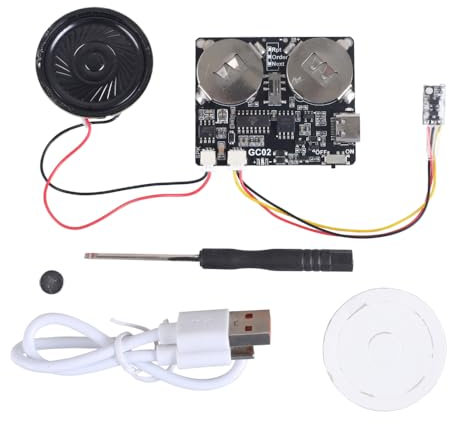 Modulo Audio, 8M Modulo Registrazione Vocale Programmabile Musicale con Altoparlante, Attivato Tramite Pulsante e Può Cambiare 3 Modalità di Riproduzione per Fai Da Te Biglietto di Auguri Natale