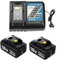Chargeur 18 V avec batterie 8,0 Ah pour Makita 18 V 8,0 Ah Li-ion Batterie de rechange pour Makita 18 V BL1860 BL1850B BL1850 BL1830 BL1860B BL1845 BL1835 BL1815 194205-3 LXT-400 BL1860. Avec batterie