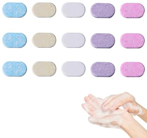 15 Pcs Foaming Hand Soap Refill Tablets, Sustainable Hand Soap Refill, Hand Foam Wash Refill Tablets for Kitchen Bathroom, Hand Wash Tabs with 5 Scents, Ideal for Travel and Home Use