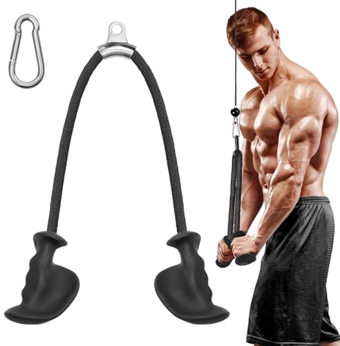 KIKIGOAL Ergonomic Triceps Pull Down Rope with Non-Slip Handles,Forearm Trainer Fitness Ropes Arm Strength Training for Triceps Exercises, Bicep Curls, Muscle Training Home Gym