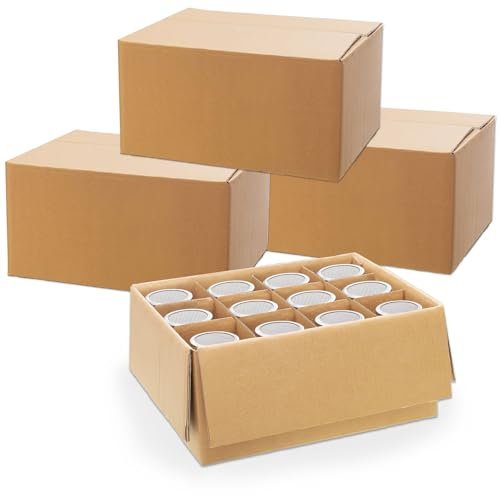 ASMIZ 3 Pcs Cardboard Canning Jar Storage Boxes, Cardboard Box with Dividers for Mason Jars, 12 Cells Regular or Wide Mouth Canning Jar Storage Box for Stacking Packing Moving Jars
