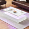 CLIPOP Couchtisch Hochglanz mit LED Beleuchtung, einstellbaren Lichtfarben, Wohnzimmertisch, 2-stufiger Kaffeetisch, Mitteltisch, Moderner Sofatisch, Teetisch für Wohnzimmer, 110x60x39cm weiß