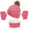 Mütze Damen Herren, Wintermütze Warme Outdoor Beanie Winter Elastizität Strickmützen Elegant Festival Haube Weich Classic 3-Teiliges Set Fischermütze Mit Schal Und Handschuhe Wollmütze Sportmütze