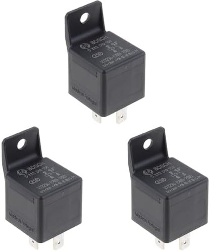 Bosch 0332019150 Mini-Relais 12V 30A, IP5K4, Betriebstemperatur von -40° bis 100°, Schließer-Relais, 5 Pins, 2x87, mit Lasche (Packung mit 3)