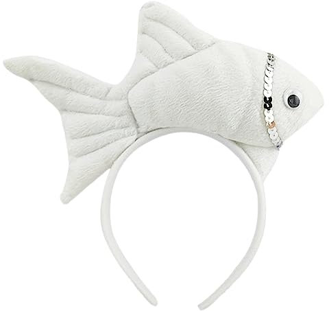QIYUDUOLA Uni Cartoon Stirnband Gefüllte Fischform Haarreifen Plüsch Party Kopfschmuck Haarband Party Cosplay Kostüm Requisiten
