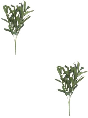 Alipis 2 Pièces rameau d'olivier Artificiel rameaux d'olivier Branches d'olivier pour vases décoration de Noel décor de Noel Fournitures de Composition Mise en Page décor Green