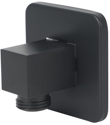 Chrom Messing Wandanschlussbogen, G1 / 2 Wandanschlussbogen Eckig, Duschauslass-Winkel für Die Verdeckte Wandmontage (Schwarz)