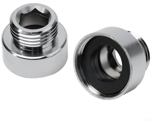 Lot de 2 adaptateurs de tuyau de douche chromé – Raccord réducteur femelle 1,9 cm vers mâle 1,27 cm – Pour douches fixes et systèmes de tuyaux flexibles en laiton