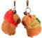 2PCS Kawaii Capybara Porte Clef Peluche, Porte Clés Jouets, Mignon Keychain, pour Sac à Dos, Jouet