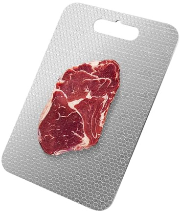 Titan Schneidebrett, S316 Schneidebrett Edelstahl, BPA-freies Doppelseitiges Lebensmittel Titanium Cutting Board, ideal für Fleisch, Brot, Gemüse & Obst (20X29CM)