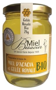 Miel d'Acacia et Gelée Royale Bio MIEL BESACIER - le pot de 250g Lot De 3 - Par Lot