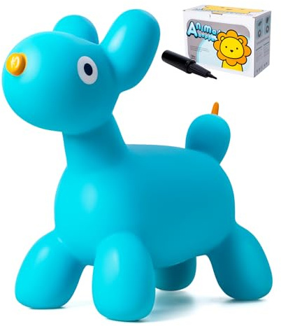 Vastoy Bouncy Dog Animal Hoppers for Kids Inflatable Ride-On Toys with Pump | Bouncing Horse Hopper Jumping Toys for Kids Age 1-6 Indoor Outdoor Garden Play Boys Girls Birthday Easter Family Gatherings