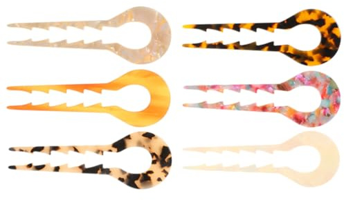 WOFASHPURET 6 Stück-pack Langes Haarstäbchen Acetat Haarnadel Für Damen Und Mädchen U-förmige Haargabel Duttfrisuren Haarschmuck Für Alltag Und Hochzeit