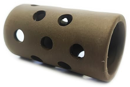 Generisch Tonröhre mit Löcher 7cm | Terrarium oder Aquarium Dekoration aus dunklem Keramik für Garnelen, Krebse, Schnecken. Welse UVM.