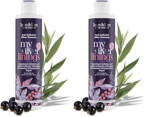 Jean & Len Silbershampoo Silberweide & Cassis, 300 ml | vegane Pflegeformel, für graues, blondes, blondiertes & weißes Haar, mit violetten Pigmenten & Anti-Gelbstich-Effekt