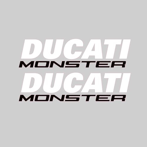 2 Adesivi Serbatoio compatibile con Ducati Monster 696 796 1100 (Bianco/Nero)