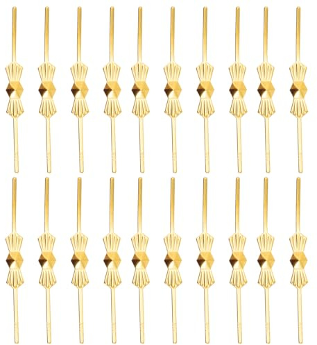 MOBUTOFU Conectores de Cristal para Lámpara de Techo 200 Piezas, Clips de Metal Dorado para Repuesto de Candelabros, Pasadores de Fijación Octogonales para Decoraciones Colgantes de Araña