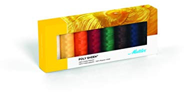 Mettler Poly Sheen 8er Nähgarn-Set: Hochglanzgarn für Stickereien und Dekorative Näharbeiten – 100% Polyester – PS8-Kit - 200m Pro Rolle
