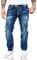 Rock Creek Herren Designer Jeans Hose Dicke Nähte Vintage Herrenjeans Stonewashed Regular Fit Used Look RC-2056 Blau W32 L32