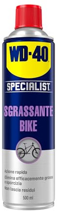 WD-40 - Specialist - Sgrassante Bike - Azione Rapida - Rimuove grasso, olio, polvere e sporco - Rallenta l’usura - Non lascia residui - Ideale per Catena Bici, Deragliatori e altro - Spray 500ml