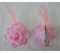 Mytoptrendz® Set Of 2 Small Glitter Edge Hair Rose Flower Fascinator with Feather on Hair Beak Clip Slide (Light pink Small)