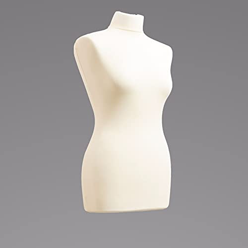 LUCCESI | Schneiderpuppe - Zubehör | Größen S - XL (Female ♀) | Torso Size: XL (44-46) | Bezug Creme-Weiss | Damen - Schaufensterpuppe