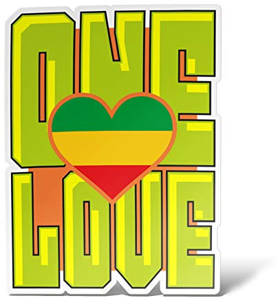 erreinge Aufkleber Eines Lieber Reggae Frieden in Jamaika geformten Aufkleber PVC-Wandwand-Aufkleber für Helm Auto Moto Camper Laptop - 10 cm